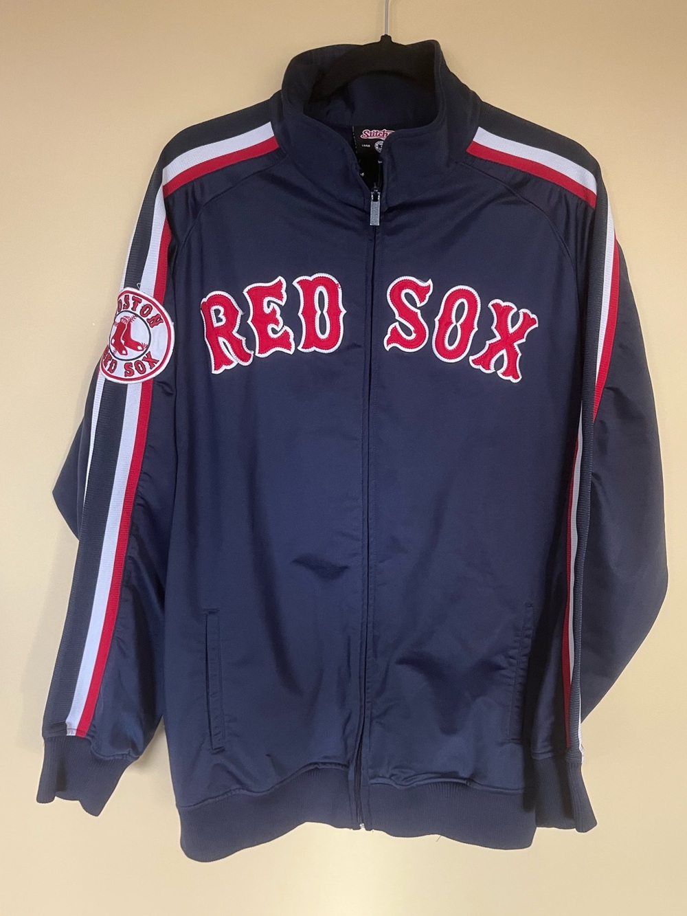 Stitches Navy Red Sox Full-Zip Windbreaker with Red & White Accents